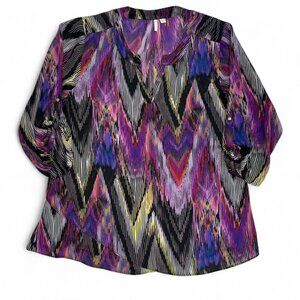 EST. 1946 by Cato Women’s Multi‑Color 3/4 Sleeve Polyester Blouse Size 18/20